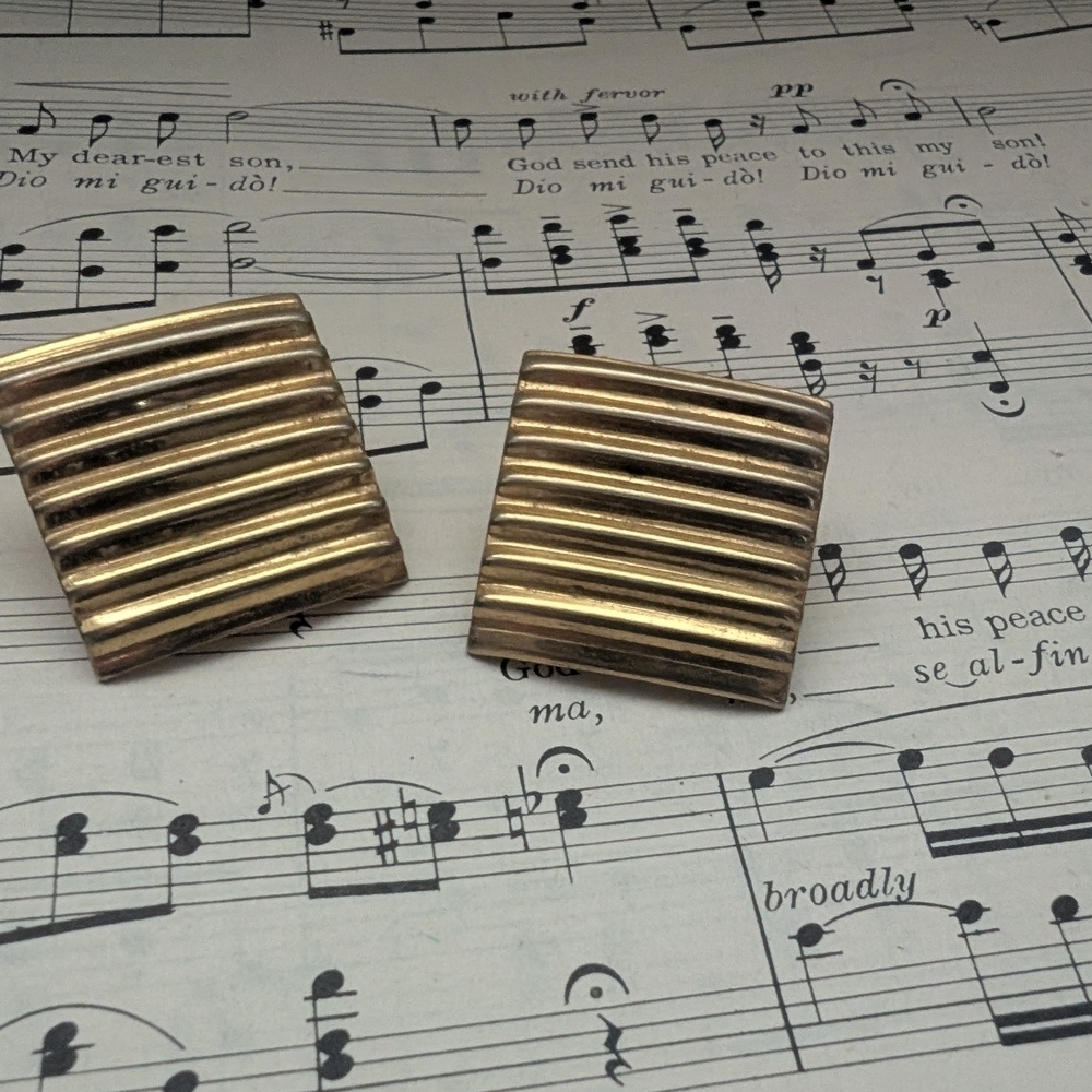 Gold-Toned Square Earrings